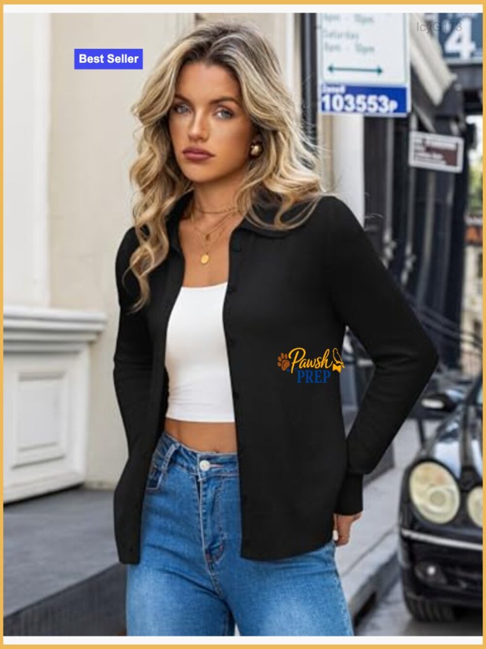 Curated Cardigan Sweater - Lightweight Long Sleeve Button Down Lapel Collar - Picture 2 of 4